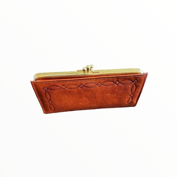 BUXTON VINTAGE BROWN LEATHER CONTINENTAL WALLET - Picture 3 of 6